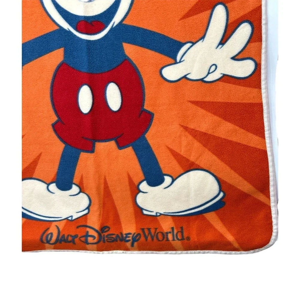 Vintage‎ Mickey Mouse Fleece Blanket Throw Disneyworld 40